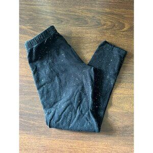 SO Girls Favorite Leggings Size L 10/12 Black Silver Glitter Speckle Stretch Pan